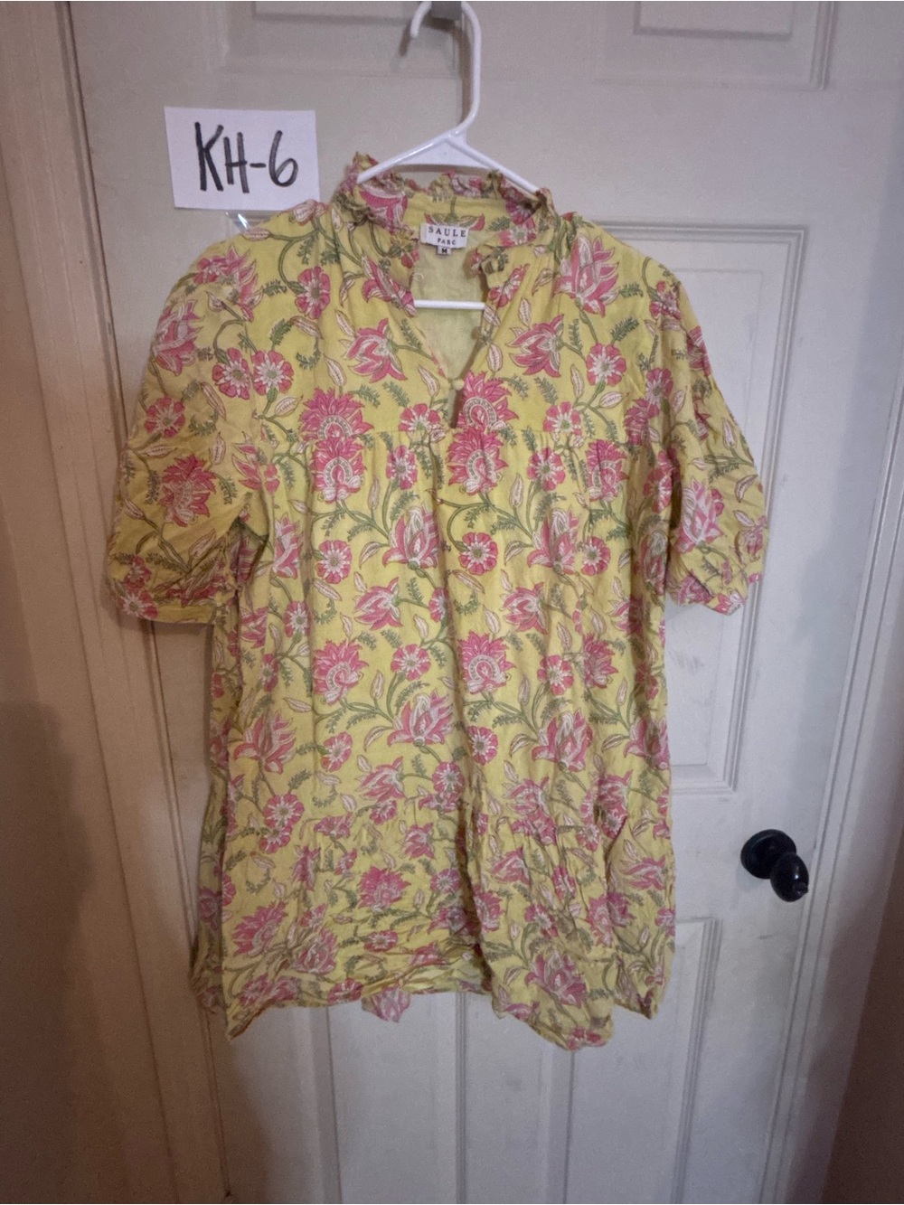 Yellow Floral Button-Front dress